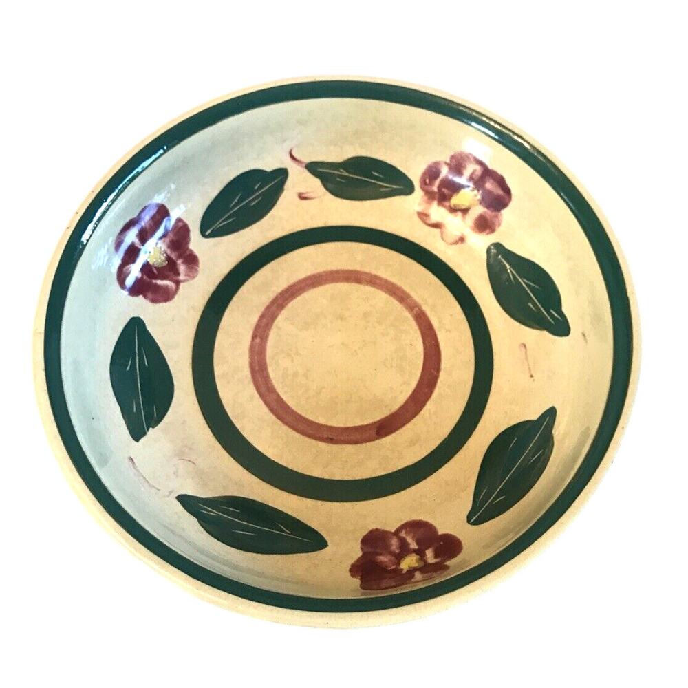 Vintage Watt Pottery RIO ROSE BULLSEYE PANSY Large Serving Bowl 11"